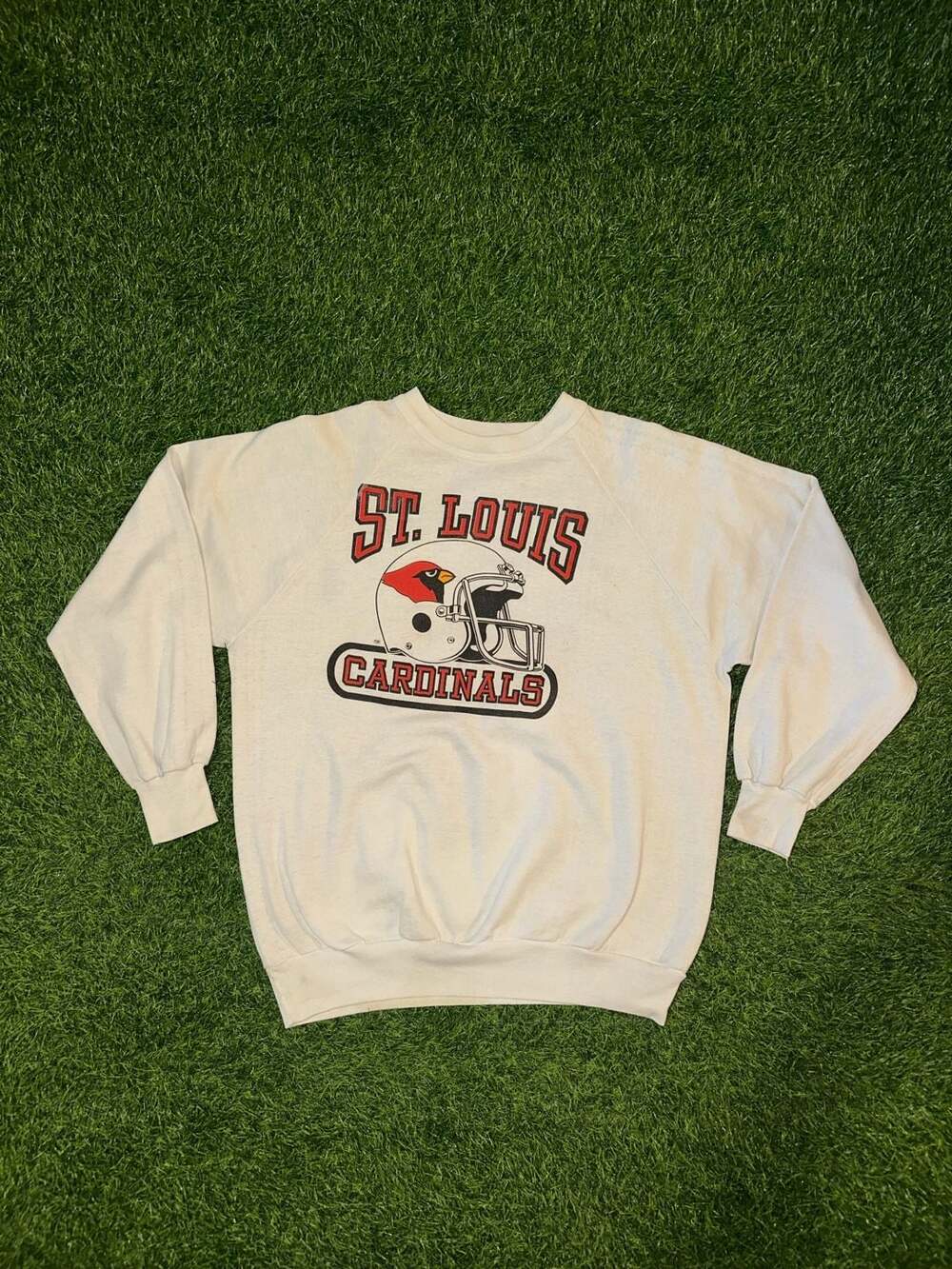 Vintage St. Louis Cardinals Football Sweatshirt Off White
